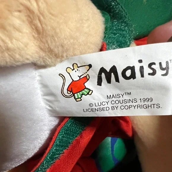 Vintage Maisy Mouse Plush Stuffed Animal Green Red YoYo 13" nostalgic not Tested - Picture 15 of 15